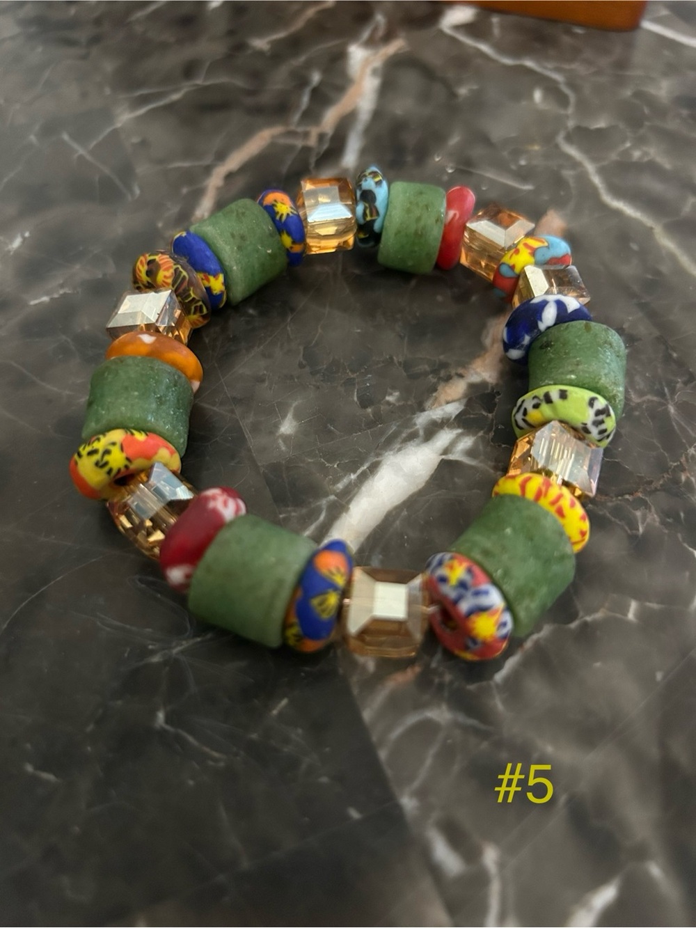 Handmade Multicolor Clay Beaded Stretch Bracelets From Ghana (Pick one) - Picture 5 of 7